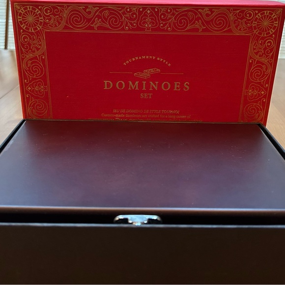 Restoration Hardware NIB Dominoes Set beautifully stored in a Mahogany Box - Picture 8 of 11